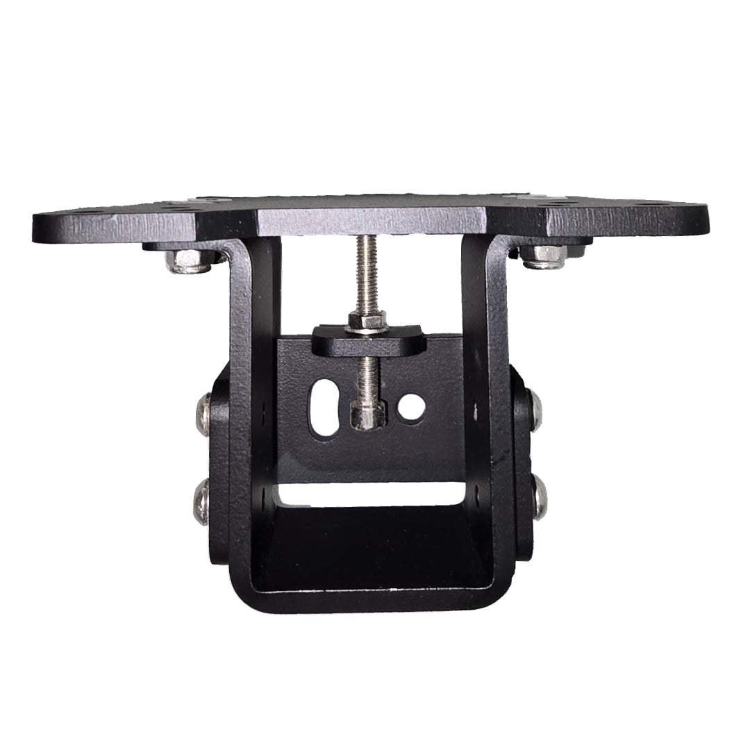 Black metal bracket on a white background