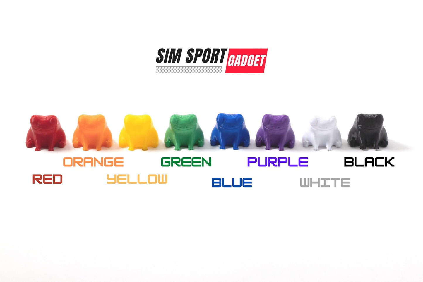 Colorful bear figurines in various colors with 'Sim Sport Gadget' branding.