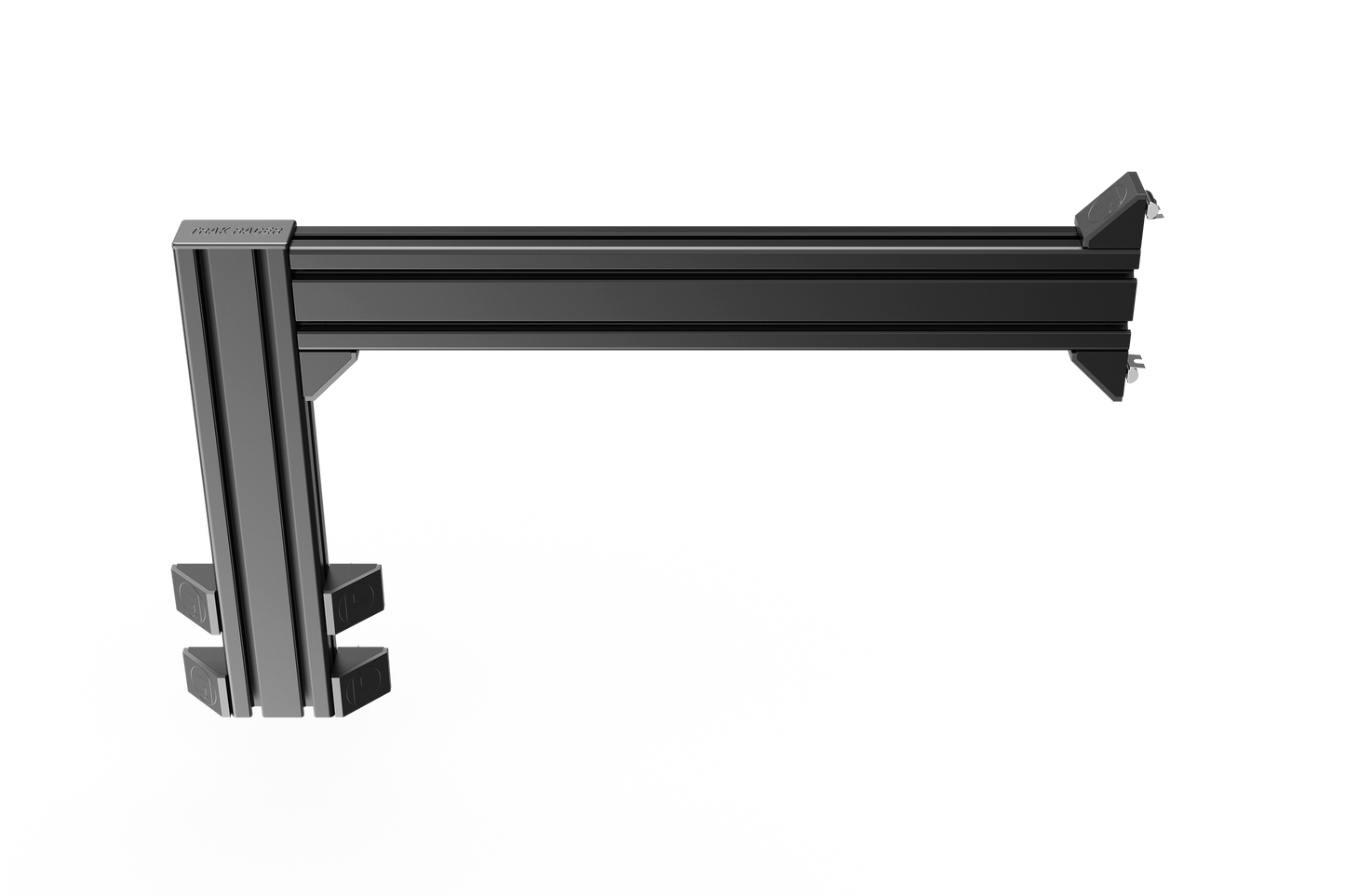 Black metal bracket on a white background