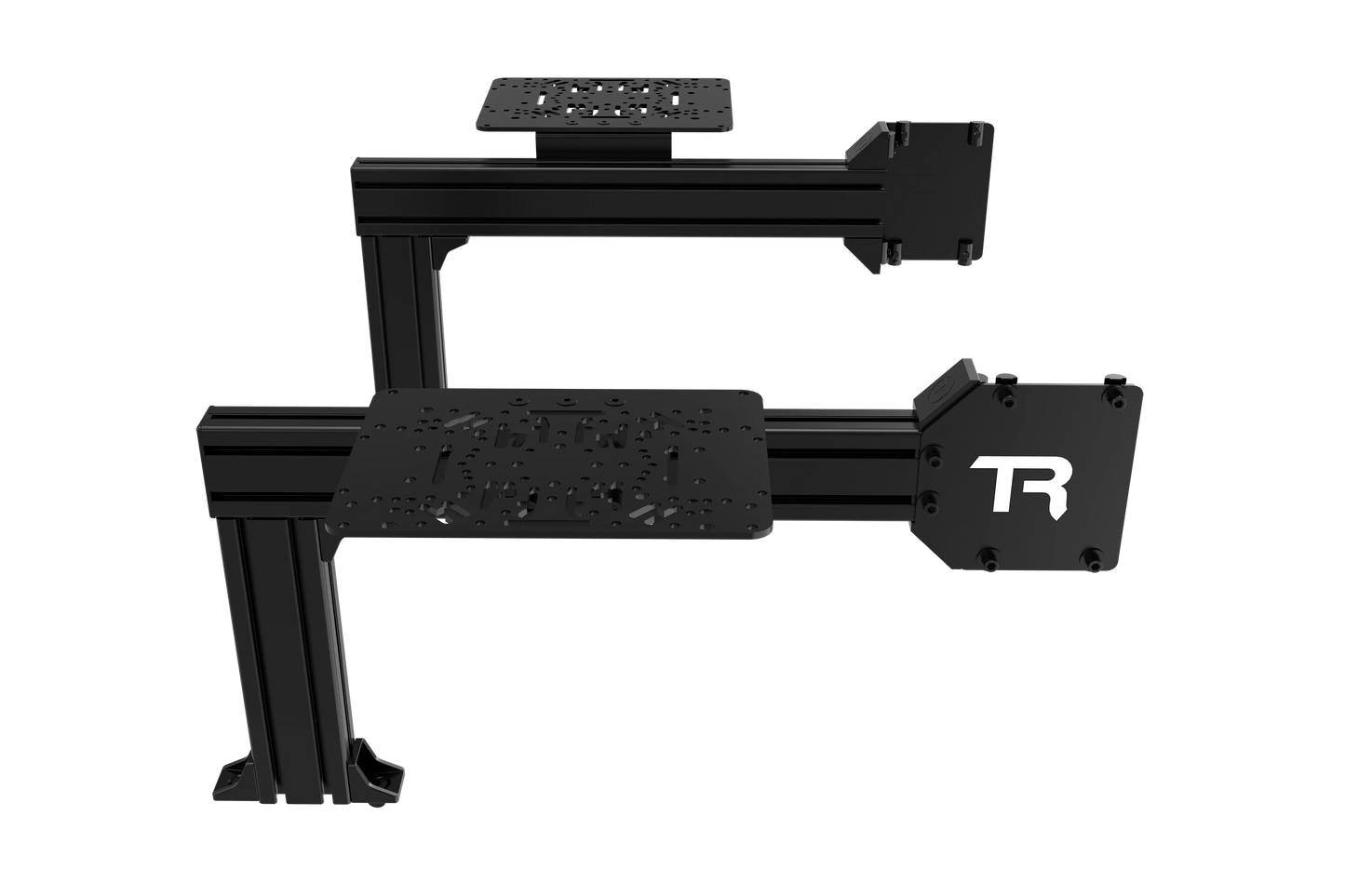 Black camera stabilizer with a brand logo on a white background