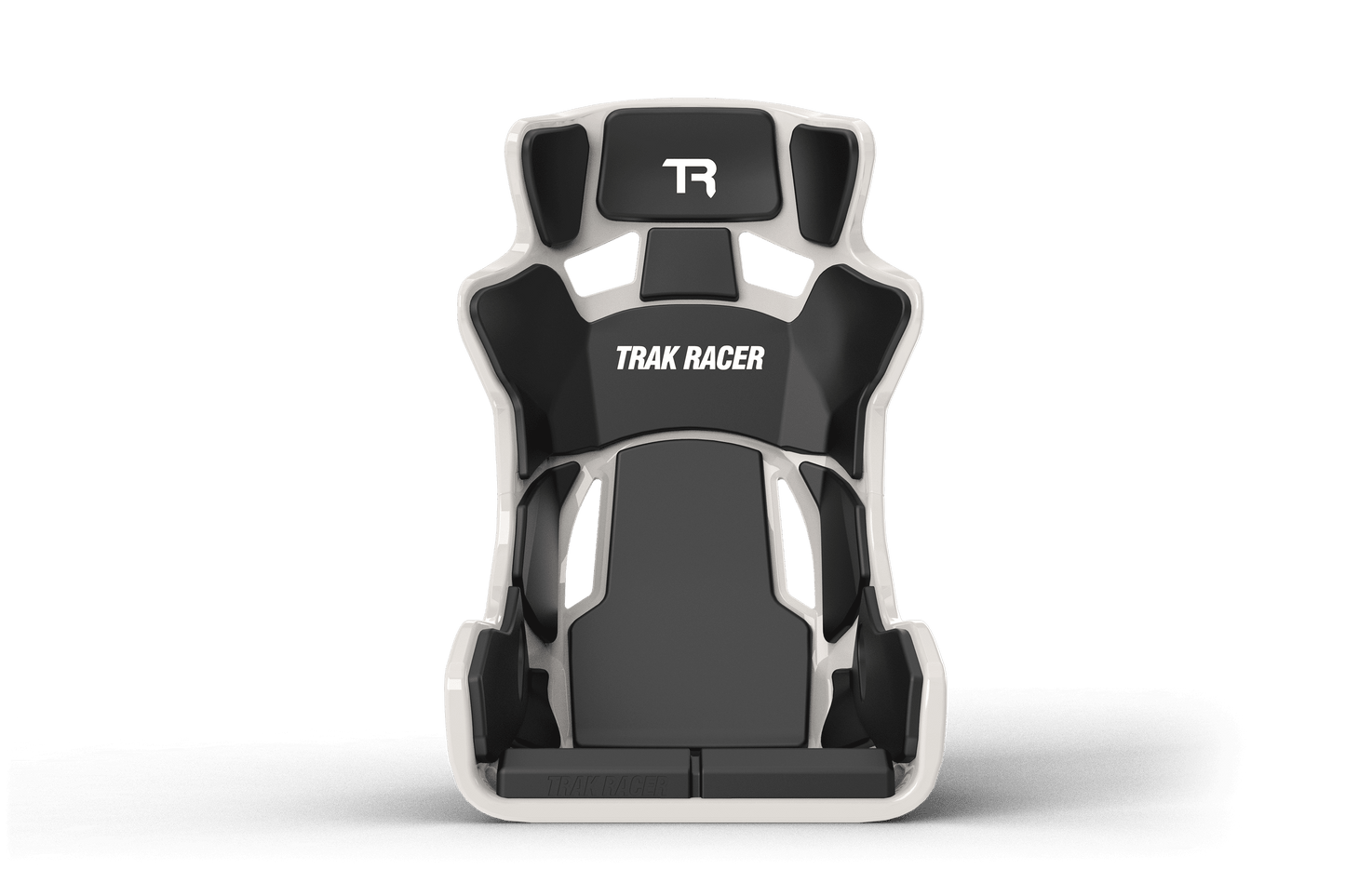 Black and gray gaming chair with 'Trak Racer' branding on a transparent background