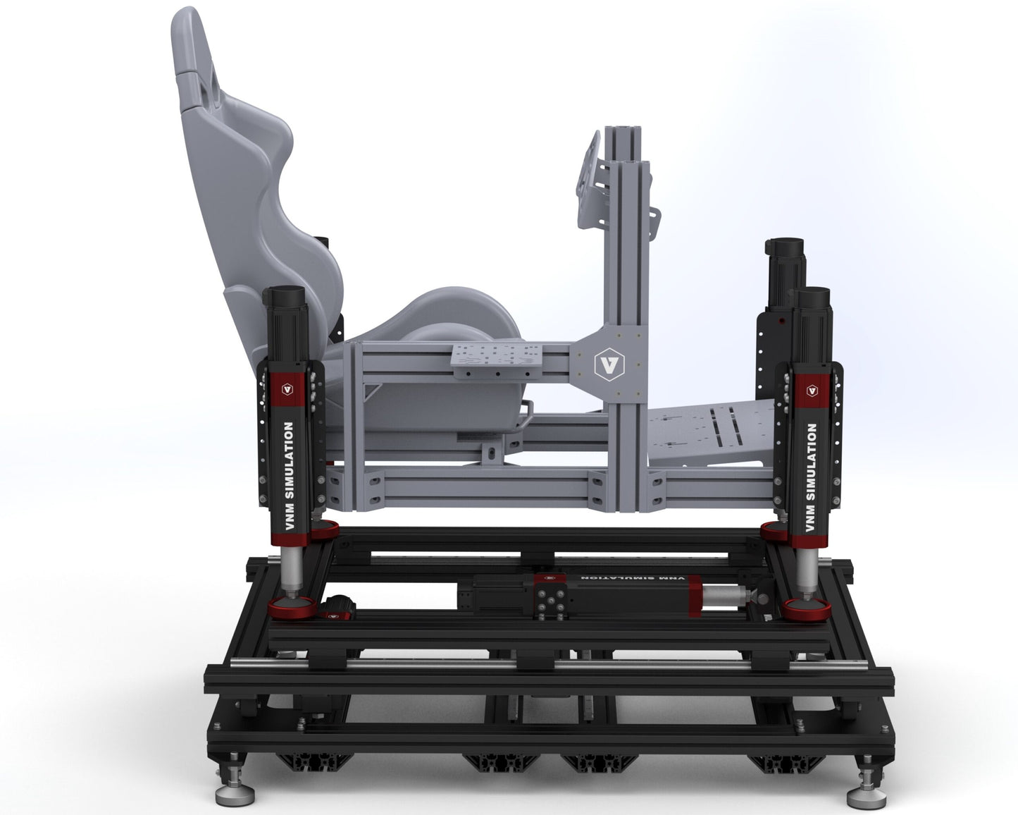 Racing seat mount system on a white background