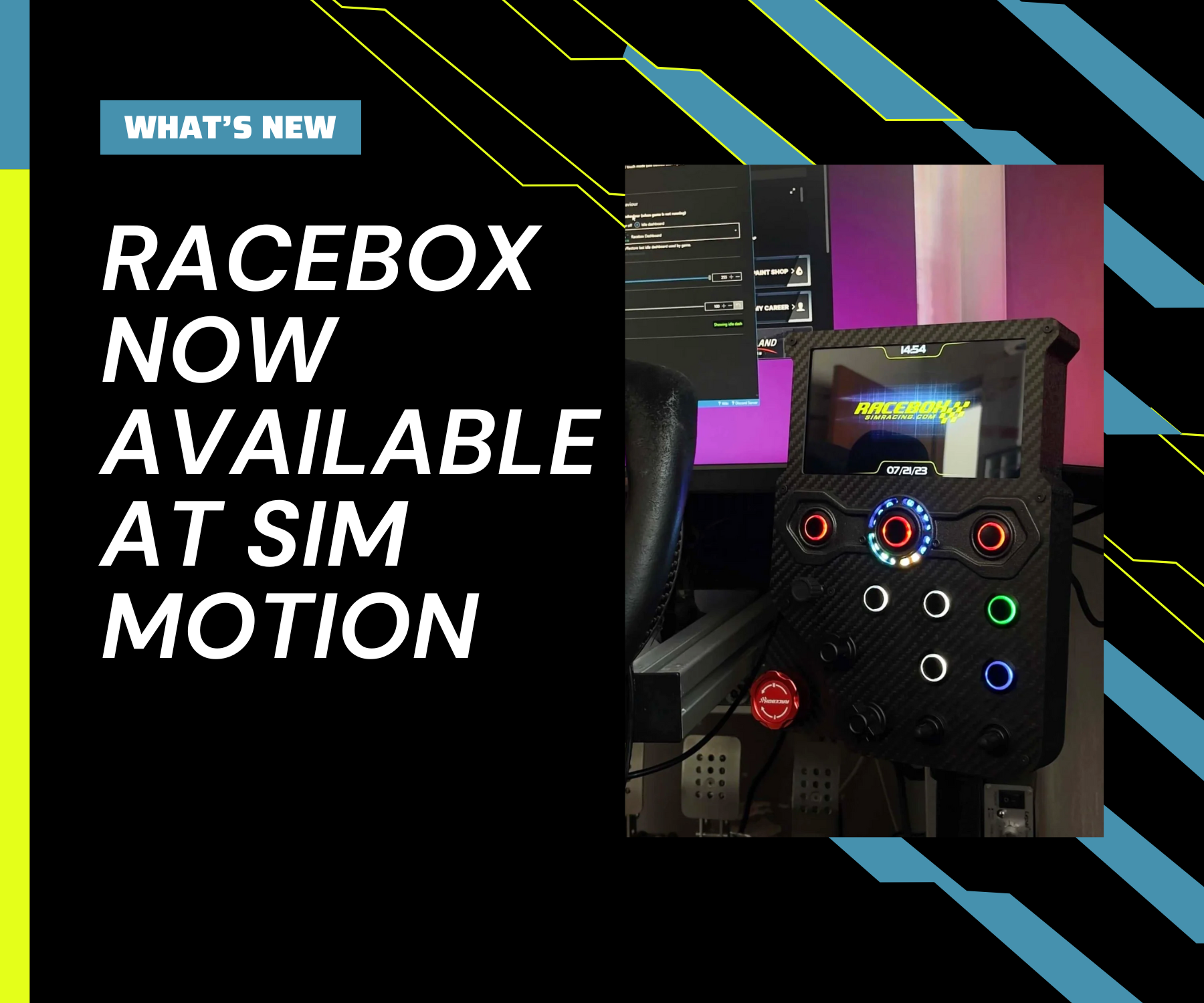 Racebox Now Available at Sim Motion: High-Performance Button Boxes