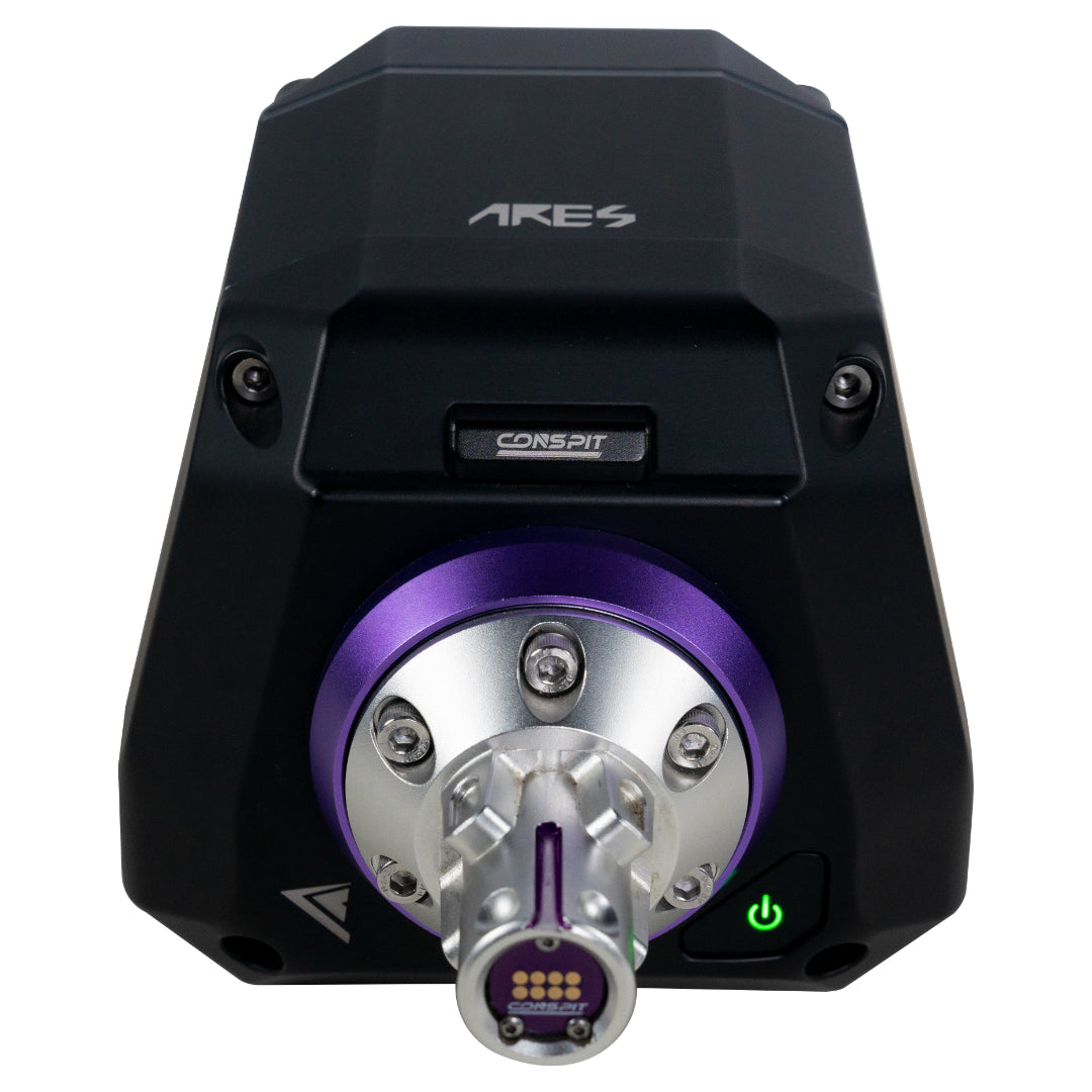 Black and purple device with ARES branding on a white background