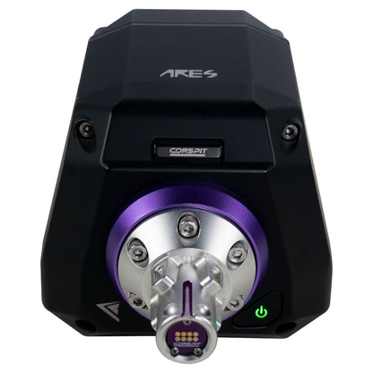 Black and purple device with ARES branding on a white background