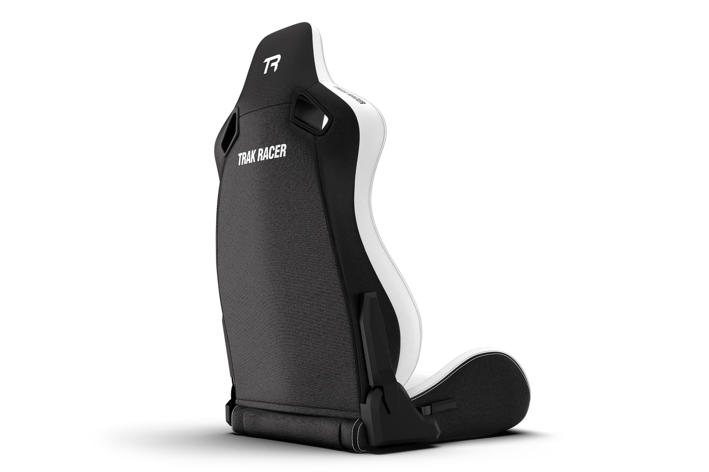 RE2 Dual-Lock Reclining Sim Racing Seat - White Diamond-Stitched Leather-Style