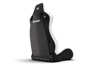 RE2 Dual-Lock Reclining Sim Racing Seat - White Diamond-Stitched Leather-Style