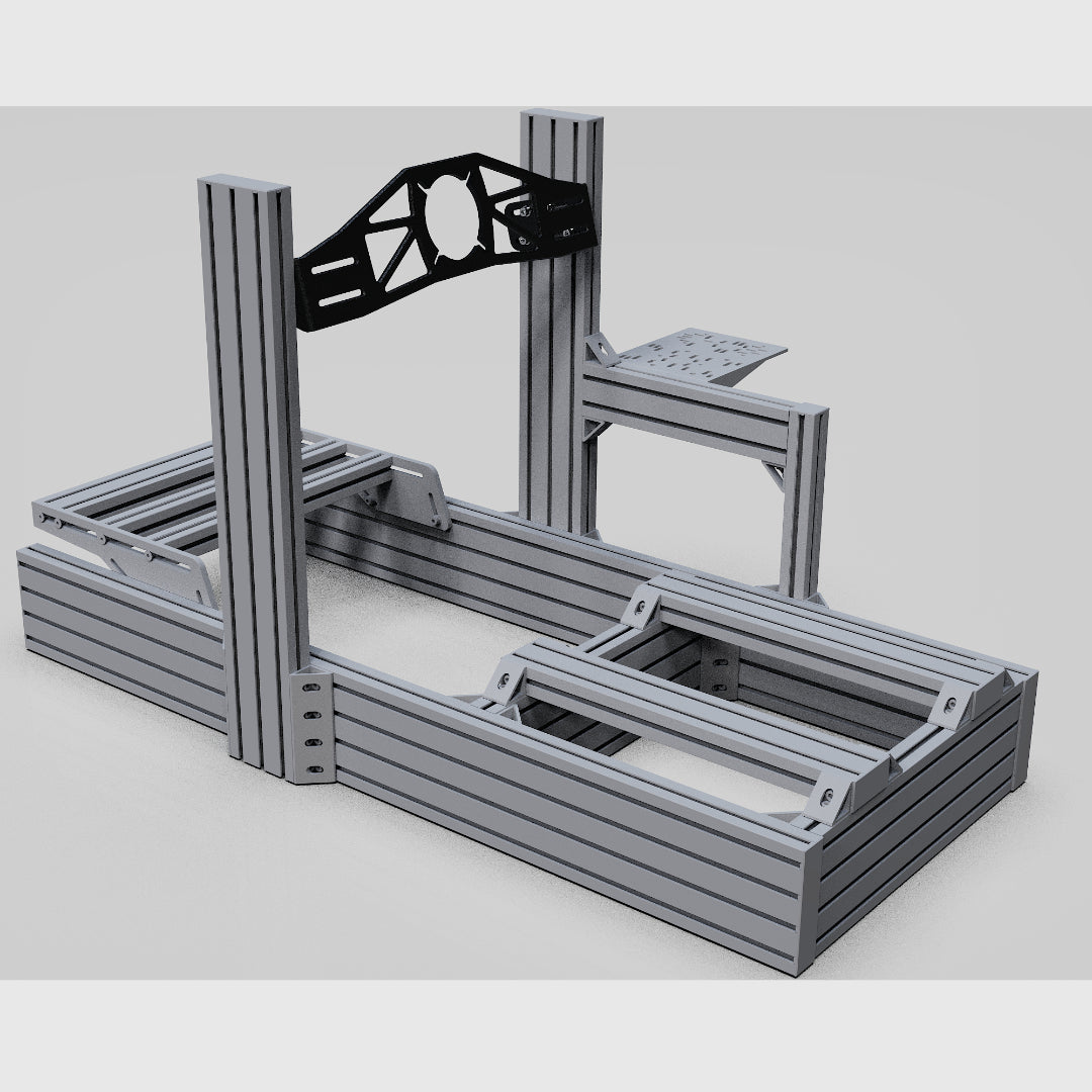 Metal frame structure on a light gray background
