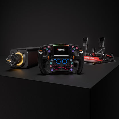SIMAGIC Alpha EVO Ultra 28Nm Sim Racing Bundle with Zeus Formula Wheel, MagicDash 4 & P2000-S200RF Pedals