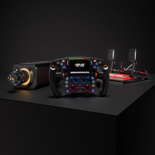 SIMAGIC Alpha EVO Ultra 28Nm Sim Racing Bundle with Zeus Formula Wheel, MagicDash 4 & P2000-S200RF Pedals