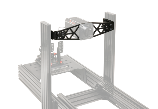 Metal frame structure with a camera mounted on a white background