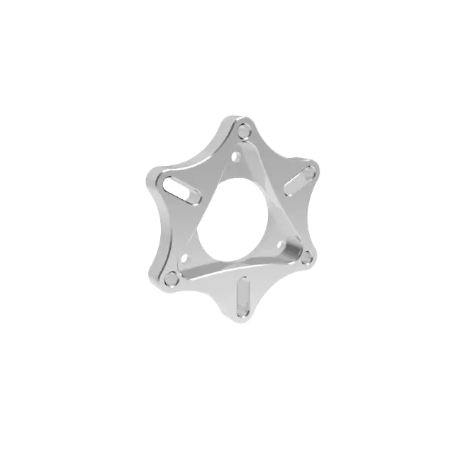 Metallic star-shaped object on a white background