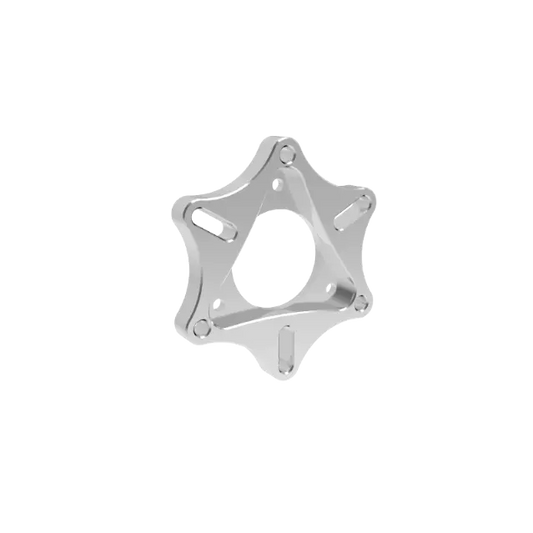 Metallic star-shaped object on a white background