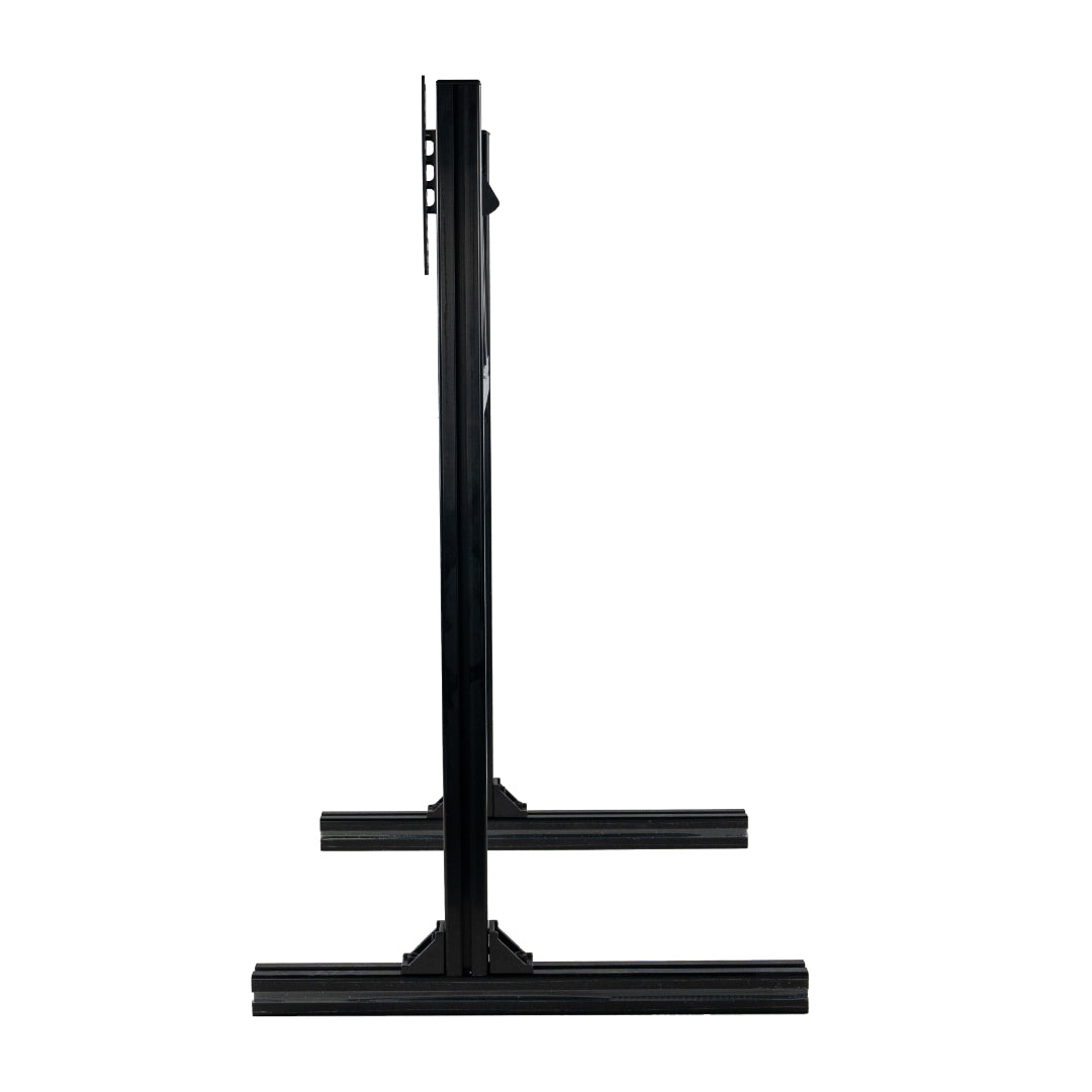 Black metal stand on a white background