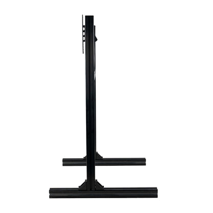 Black metal stand on a white background