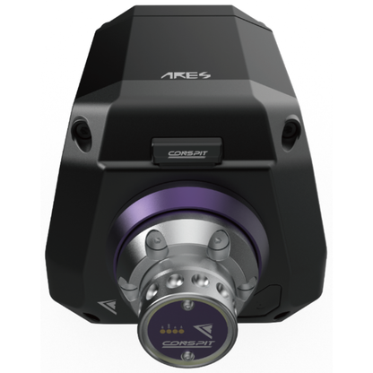 Black and purple mechanical component with 'Ares' branding on a white background
