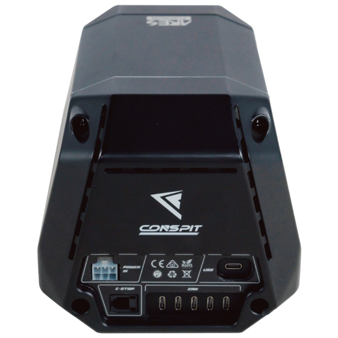 Black electronic device with Corspit branding on a white background