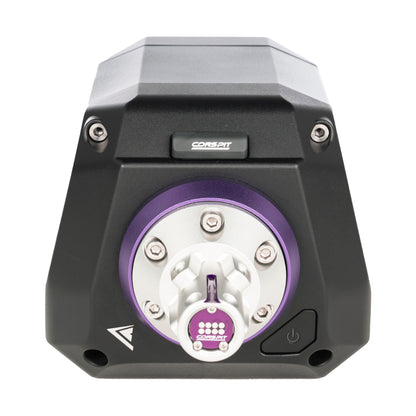 Black and purple electronic device with 'Cobra' branding on a white background