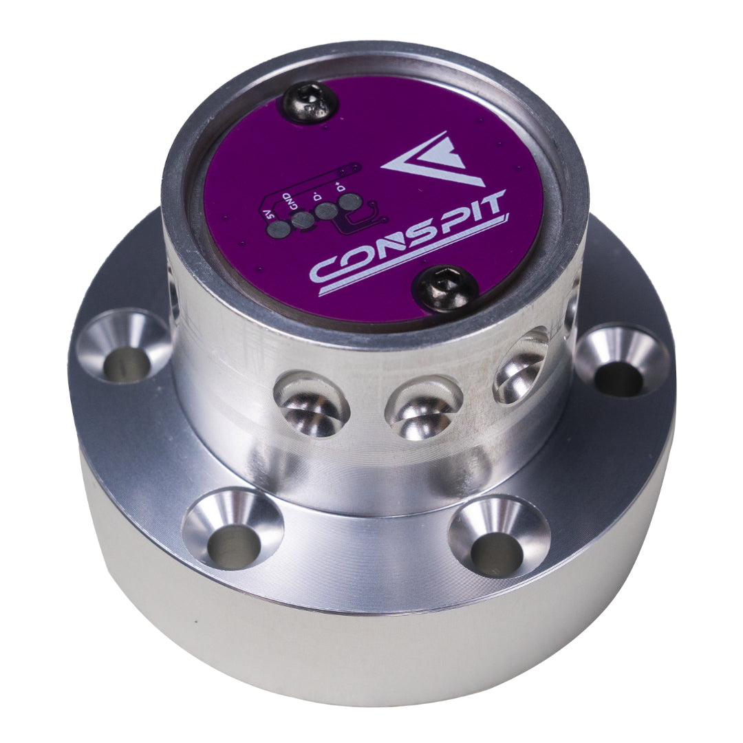 Metallic component with purple top section featuring 'Conspit' logo on a white background