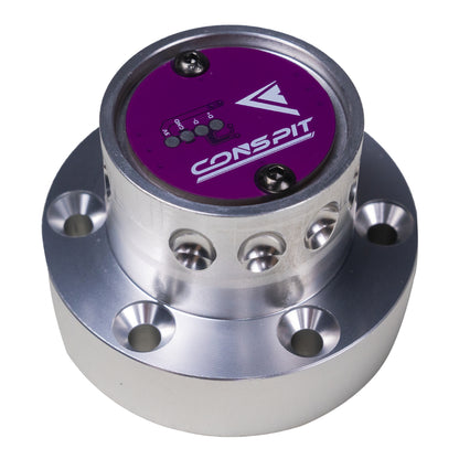 Metallic component with purple top section featuring 'Conspit' logo on a white background