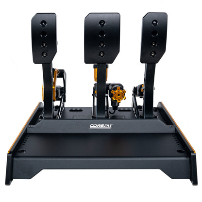 Black gaming pedal set with 'CONCEPT' branding on a white background