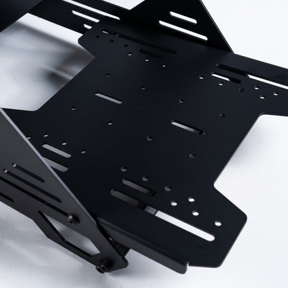 Black metal bracket on a white background