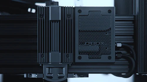 Close-up of D-BOX motion simulation actuator for sim racing and immersive motion feedback