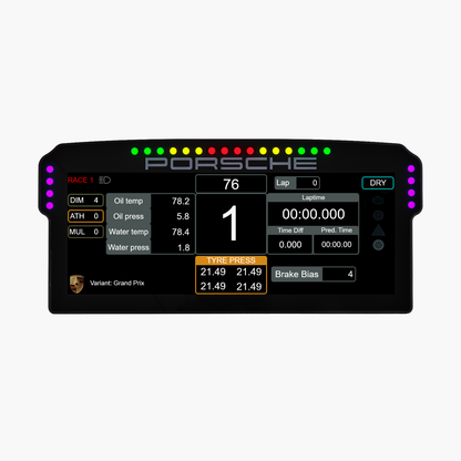 GRID Porsche 911 GT3 Cup Dashboard Display Unit angled product view