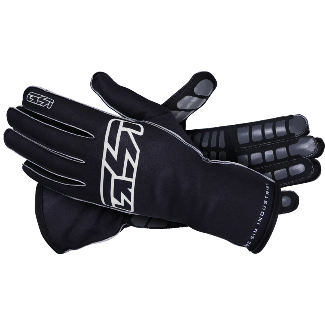 Black gloves with a logo on a white background