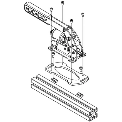 Heusinkveld Sim Handbrake V2 mounted on sim rig with adjustable orientation