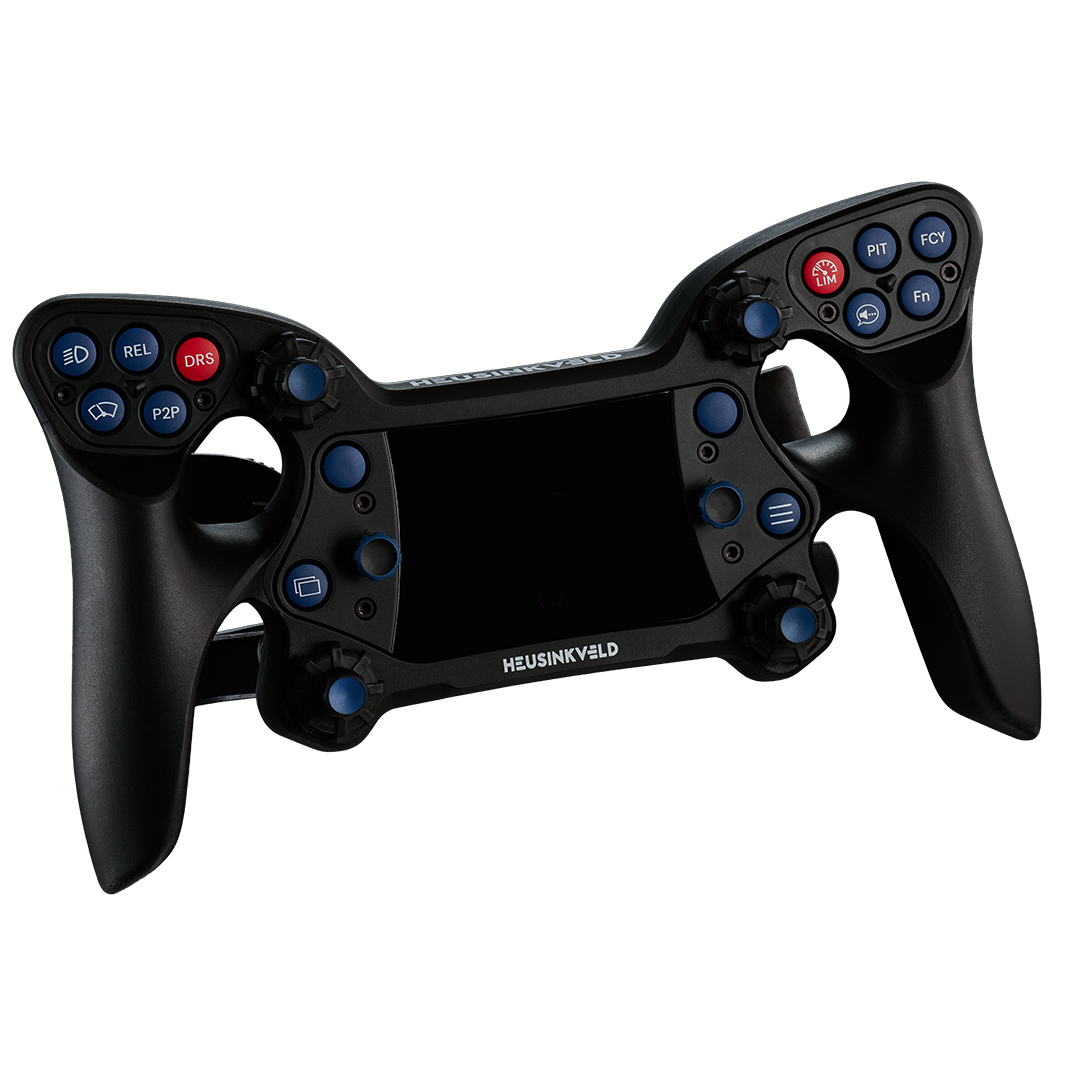 Black steering wheel and gear shift模拟器控制器 on a white background
