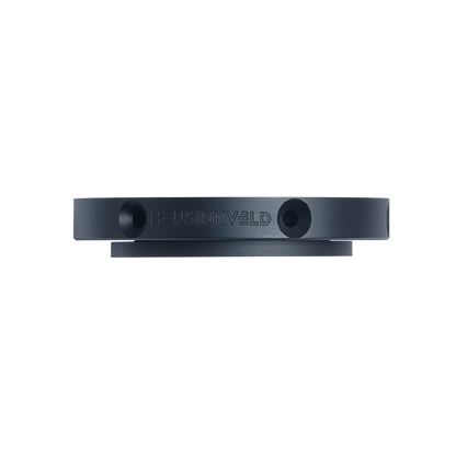 Black metal bracket with 'HEUSINKVELD' branding on a white background