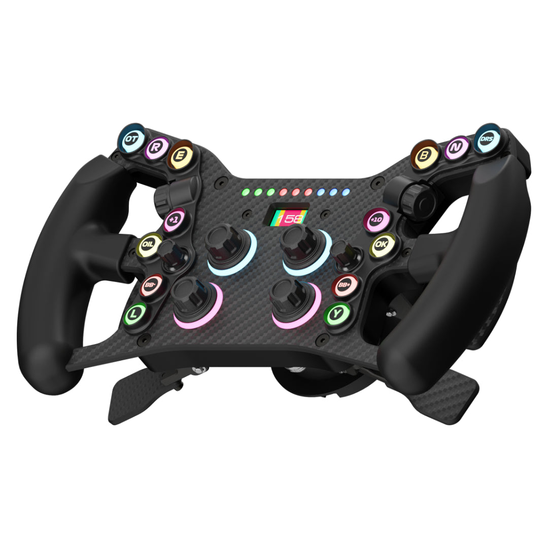 LeoXZ XGT Pro GT Steering Wheel – front angle four paddle setup