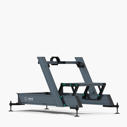 Gray metal frame with Mercedes-Benz logo on a white background