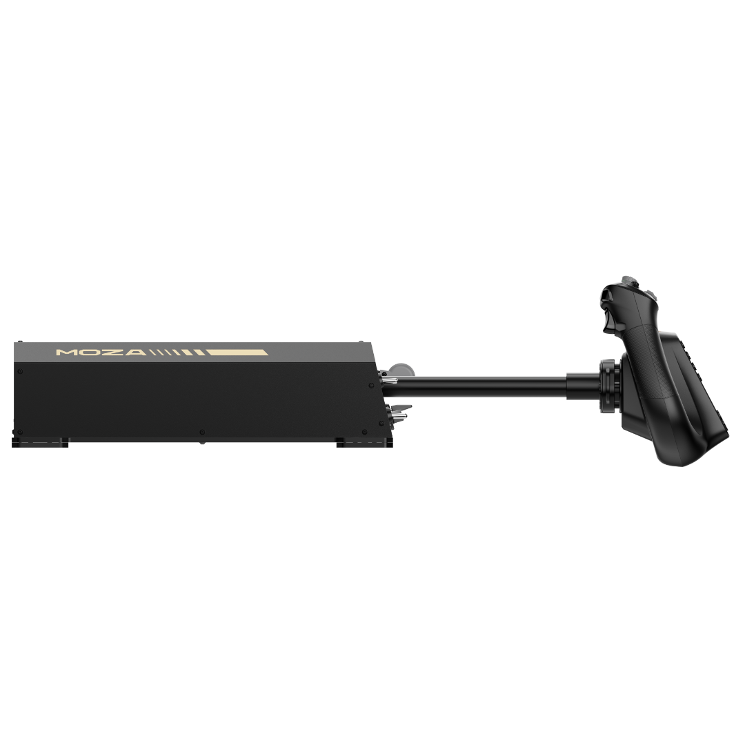 Black camera stabilizer with 'MOZA' branding on a white background