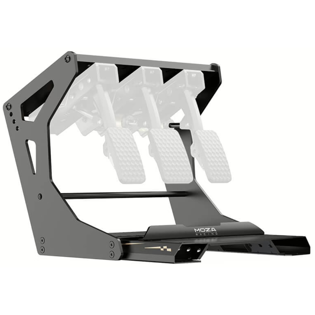 Black metal frame with transparent components on a white background