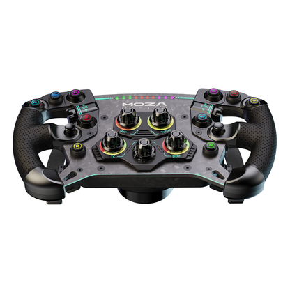 MOZA GS V2P GT steering wheel RGB shift lights in racing setup