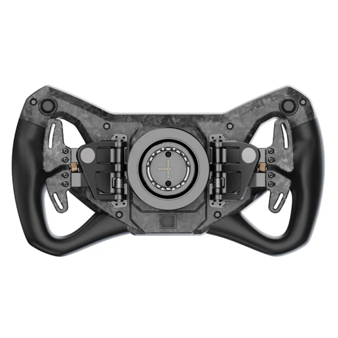 Mechanical steering wheel on a white background
