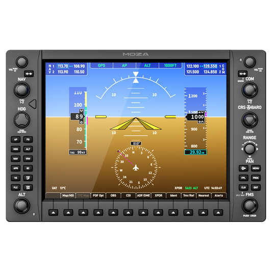 MOZA MGX1000 Flight Instrument Panel with full-size G1000 avionics display