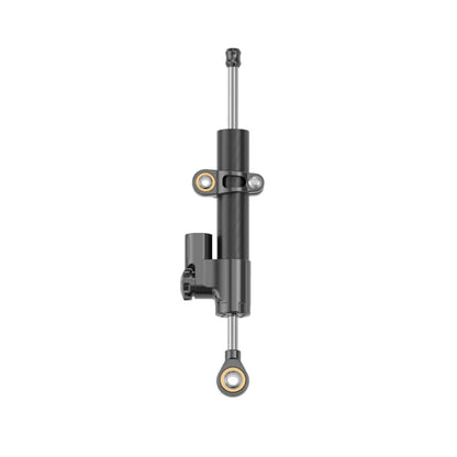Black metal shock absorber on a white background