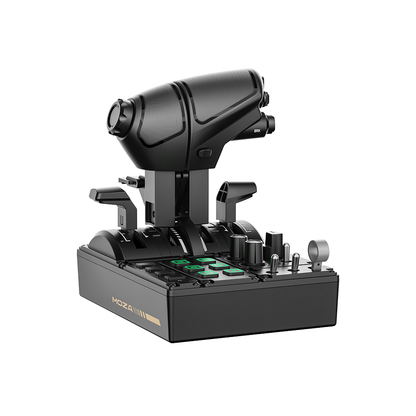 Black camera stabilizer with control panel on a white background