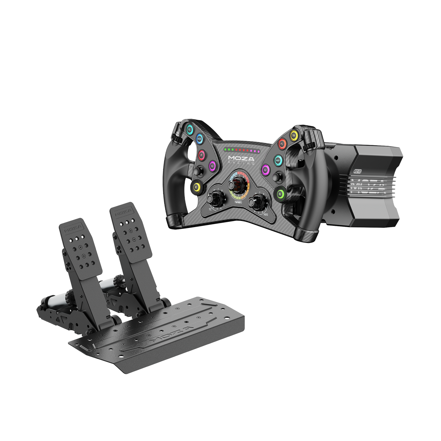 Moza Racing R12 12 Nm direct drive wheel base delivering detailed force feedback for PC sim racing