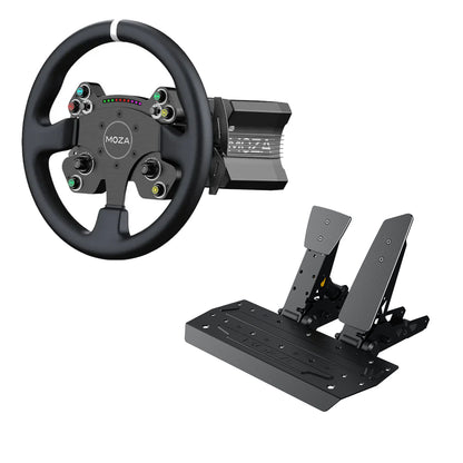 Moza R12 sim racing bundle with KS or CS V2P steering wheel for GT, formula, and road racing