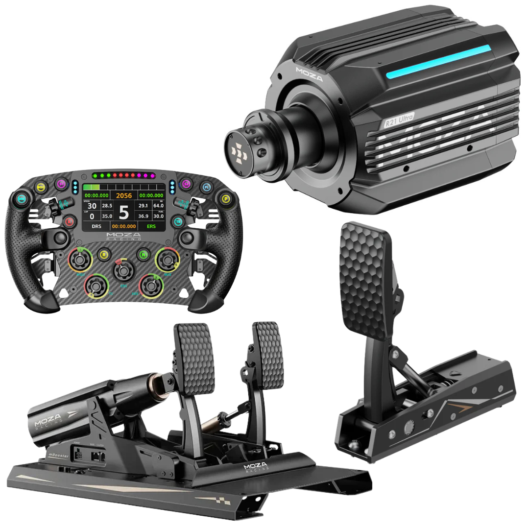 Moza Racing R21 / R25 Pro-Grade Sim Racing Bundle