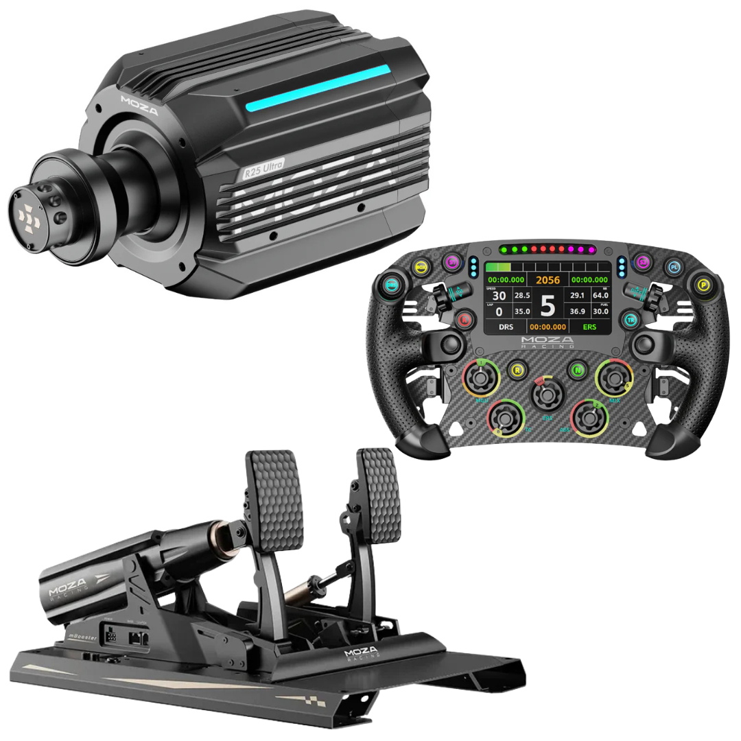 can i use fanatec pedals with moza wheel Racing R21 / R25 Pro-Grade Sim Racing Bundle SIZE:58 Endgame Gear Endgame Gear LTE