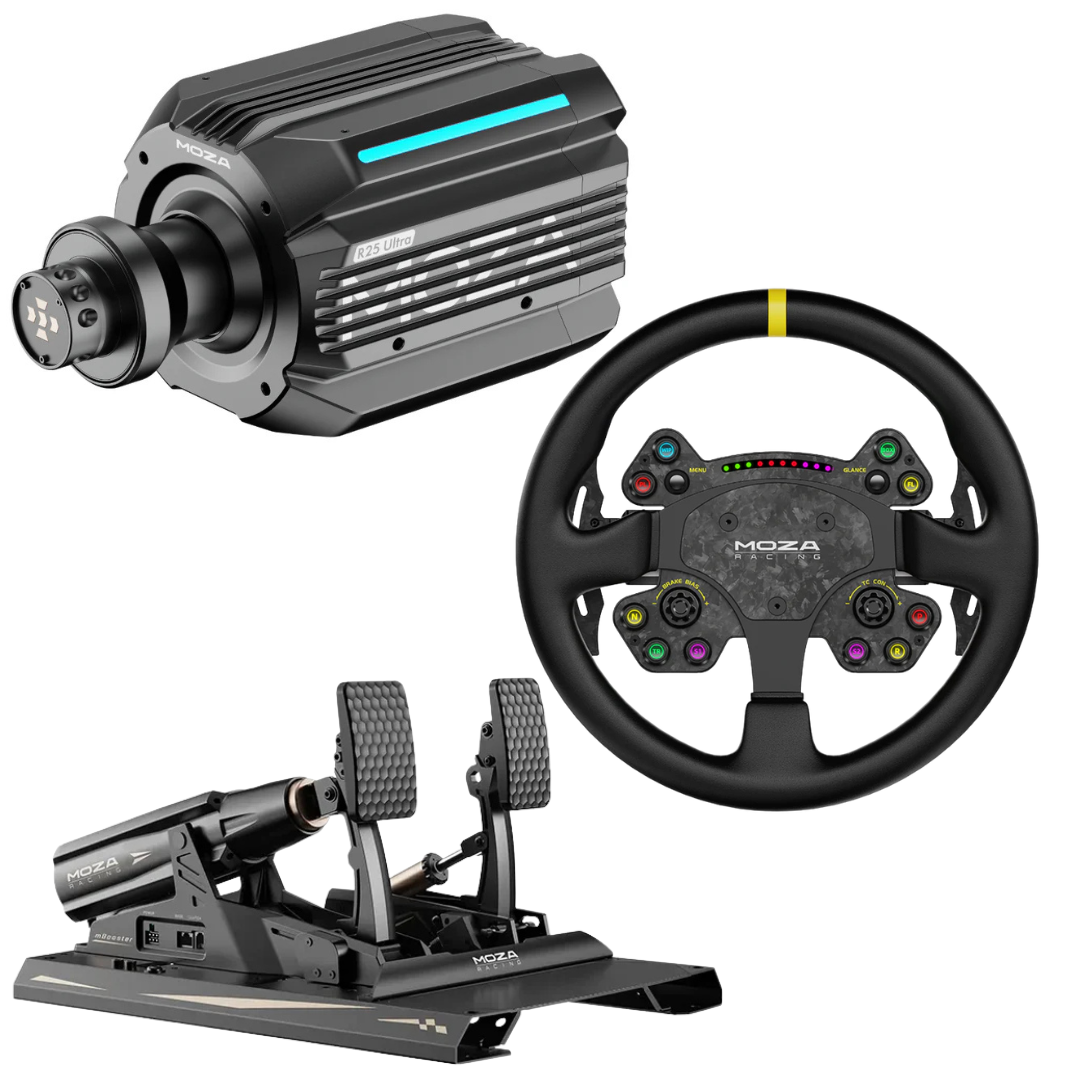 moza pedal Racing R21 / R25 Pro-Grade Sim Racing Bundle SuperPro MMa Handschuhe Brawler andre_drummond Farbe:gambia rot car pedal tension —