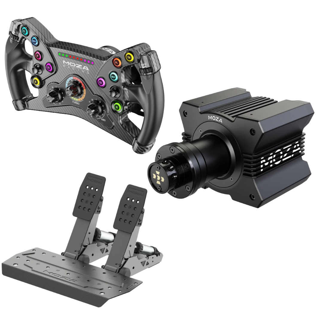 Moza Racing R9 V3 Starter Sim Racing Bundle - KS Steering Wheel / SR-P2