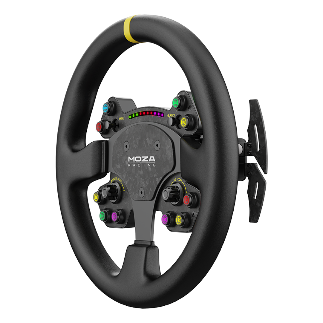 MOZA Racing RS V2 Steering Wheel forged carbon fiber faceplate detail
