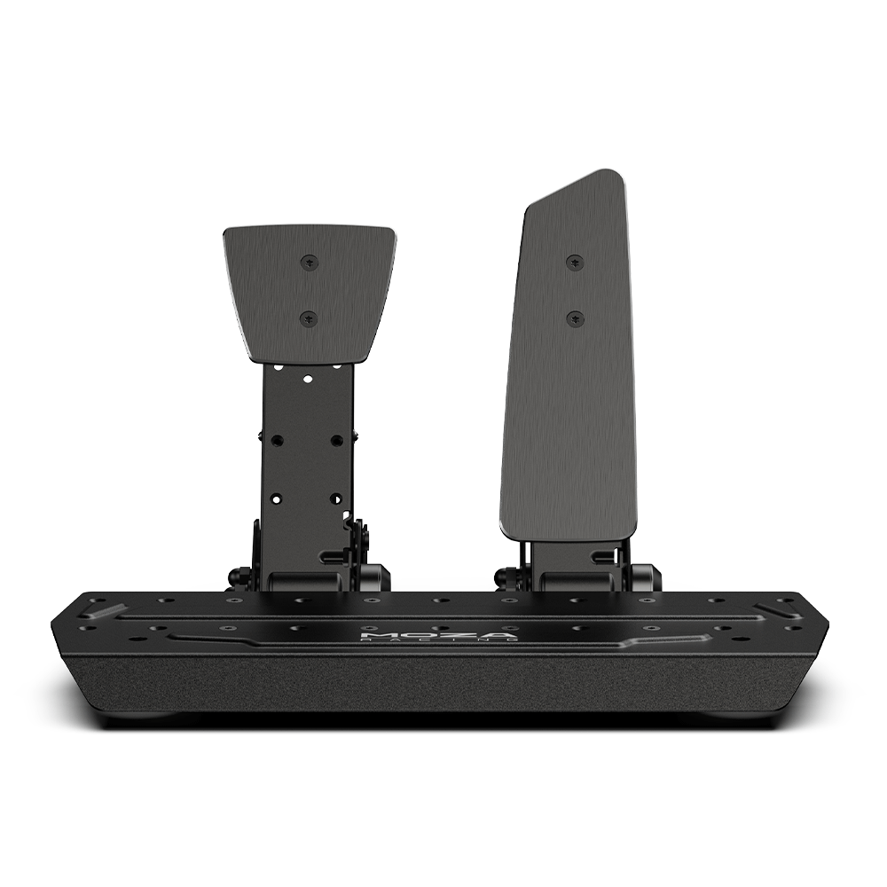 MOZA SR-P Pedal Set side profile with adjustable pedal positioning
