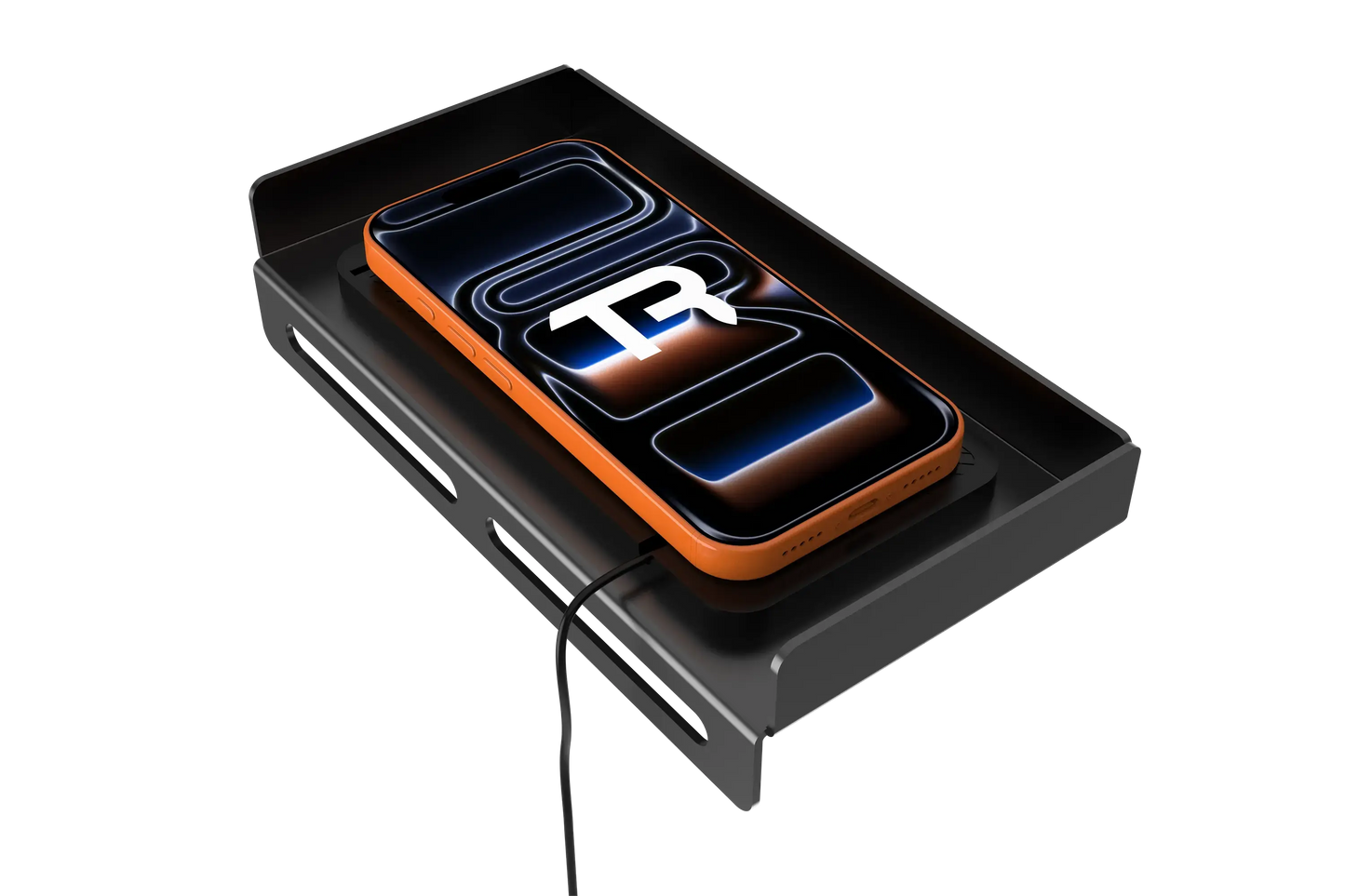 Trak Racer Sim & Flight Wireless Charging Station mounted to a simulator cockpit